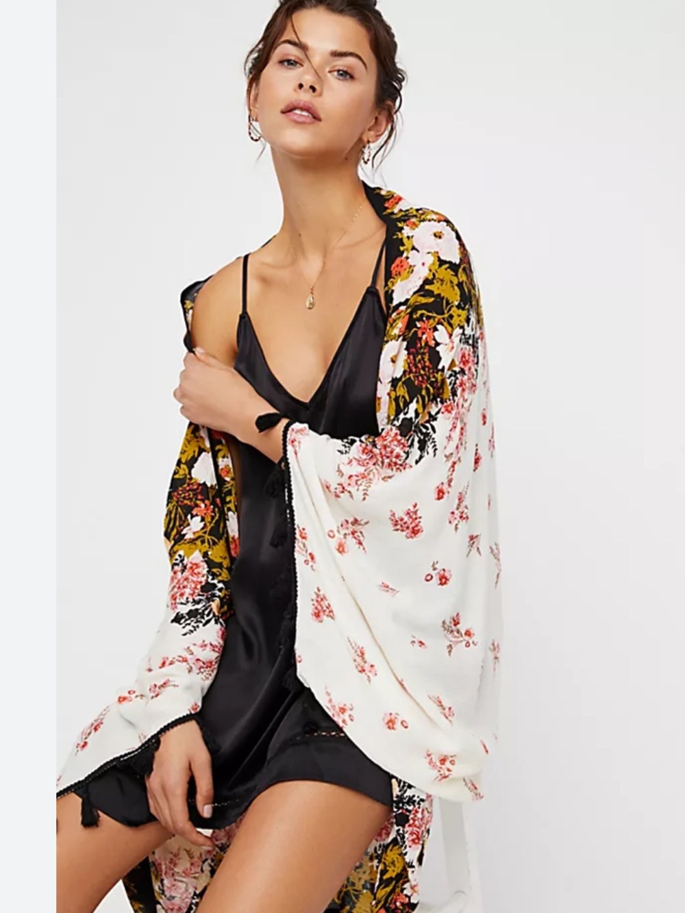 Free People Bali Wrapped In Blooms kimono